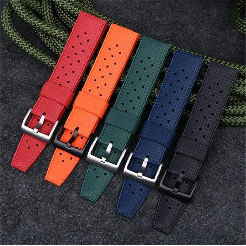 Watch Bands 20mm 22mm Premium-Grade Tropic Rubber Silicone Strap For SRP777J1 Men Sport Diving Breathable Wrist Band Bracelet230U
