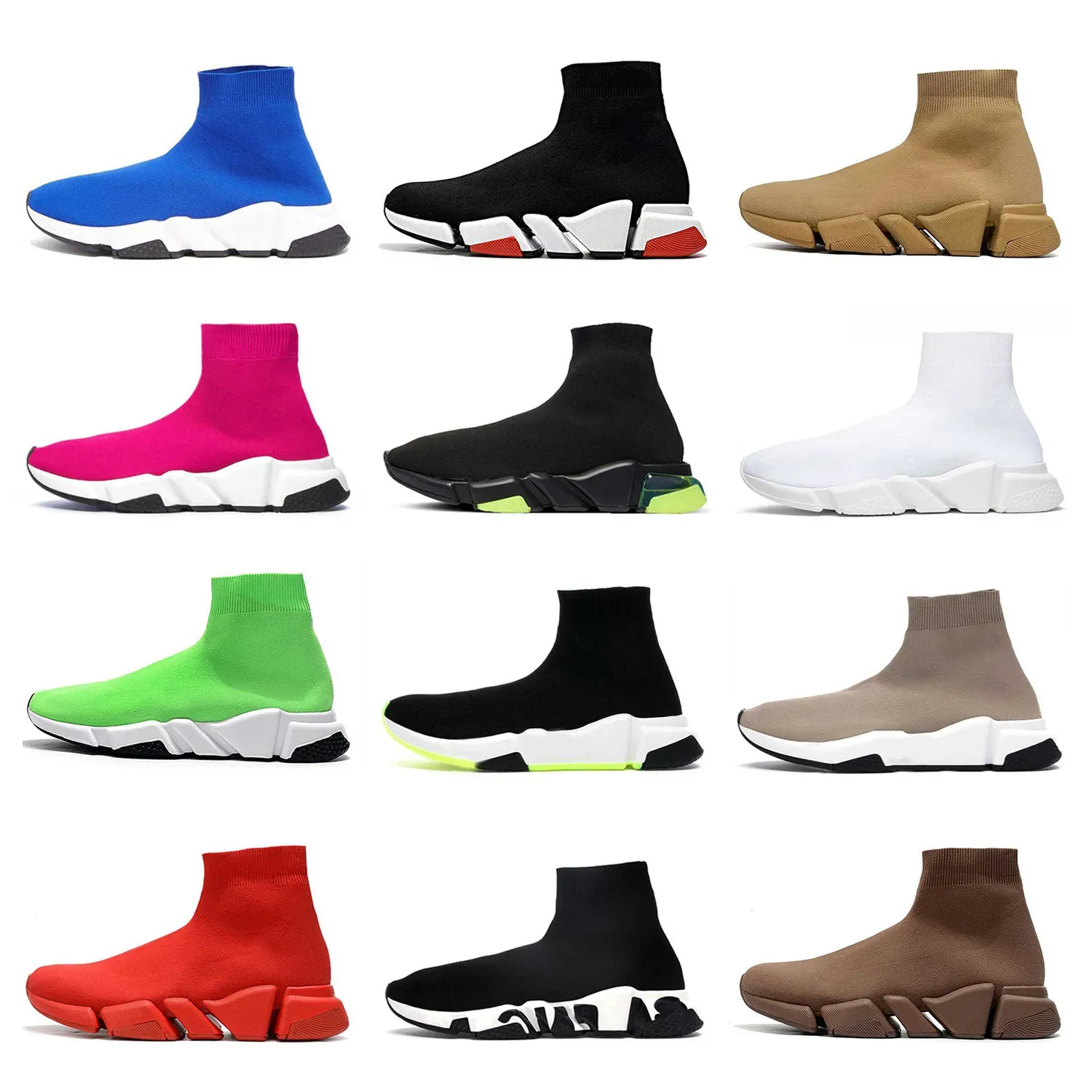 Zomer Casual schoenen Luxe ontwerper Nieuwe stijl Men Women Tripler Platform Sneaker Trainer Walk Socks Run Brand Travel Outdoor Low Flat Canvas Hike Hike Shoe Black Blue Gift