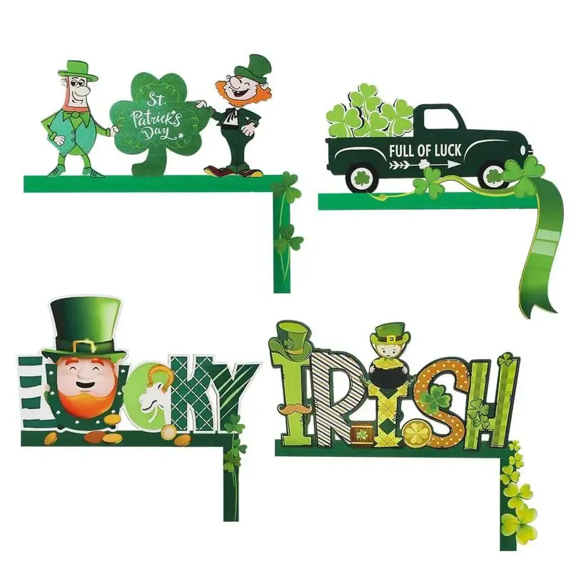 Hölzernes St. Patrick's Day-Tor, Eckdekoration, Türrahmen-Dekoration, Heim-Feiertags-Türrahmen-Dekorationszubehör, 240129