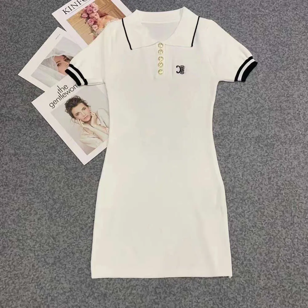 2024SS Designer Dress Women Dresses High-End Fashion Letter Brodery Casual midja Polo klänningar Kort ärm T-shirt kjol