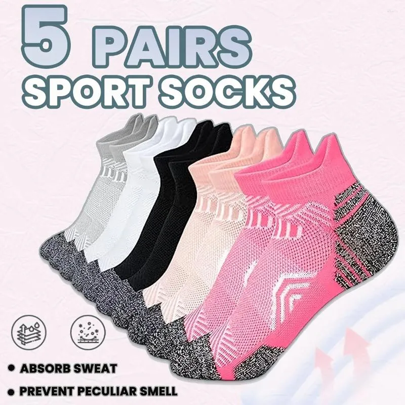 Men's Socks 5 Pairs Women's Soft Compression Ankle Sports Breathable Outdoor Running Casual Sport