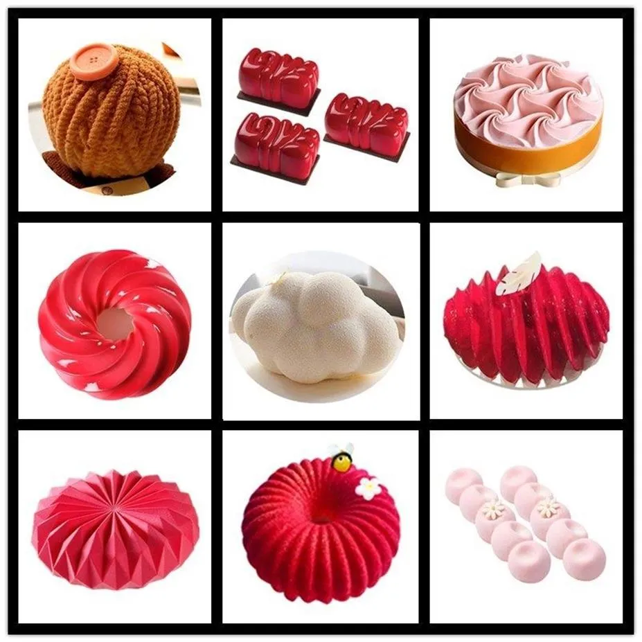 SHENHONG НОВЫЕ силиконовые формы для украшения торта нескольких форм для выпечки, десертный мусс, баквормен, кондитерская сковорода, инструменты для выпечки T200256j