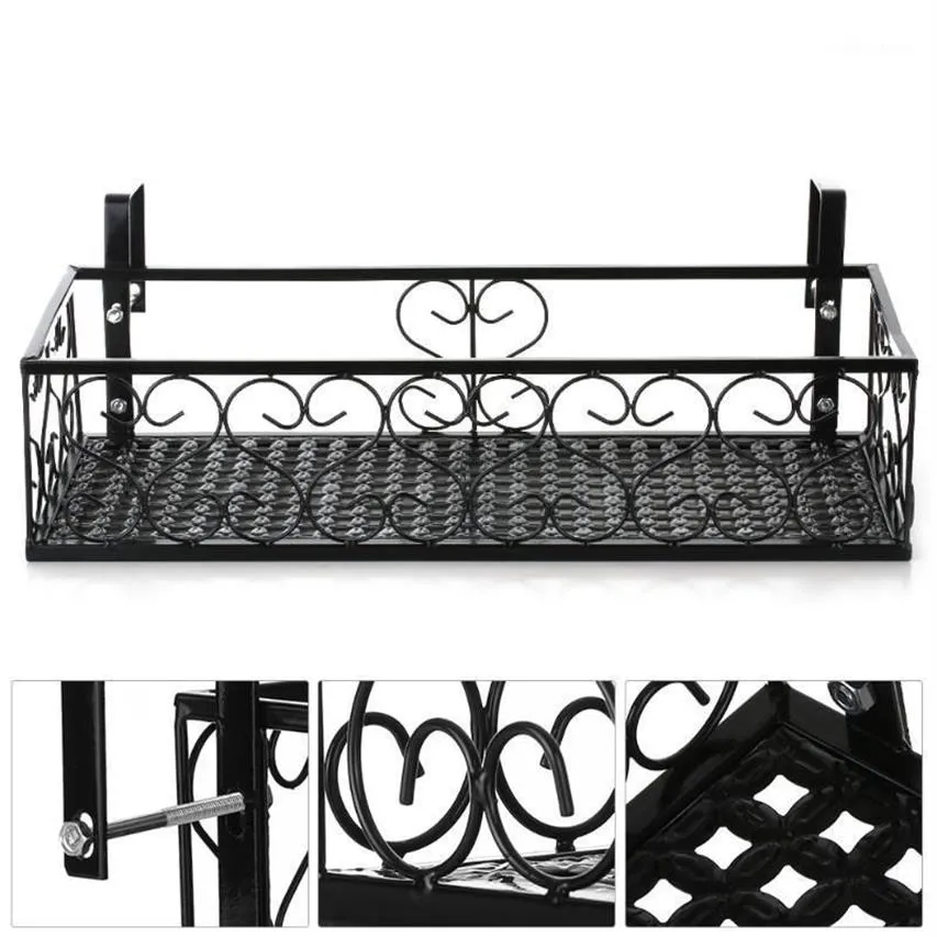 Support suspendu organisateur Pot de fleur panier de rangement support de placard balcon Rail planteur étagère clôture garde-corps Pots de fleurs support 1315G