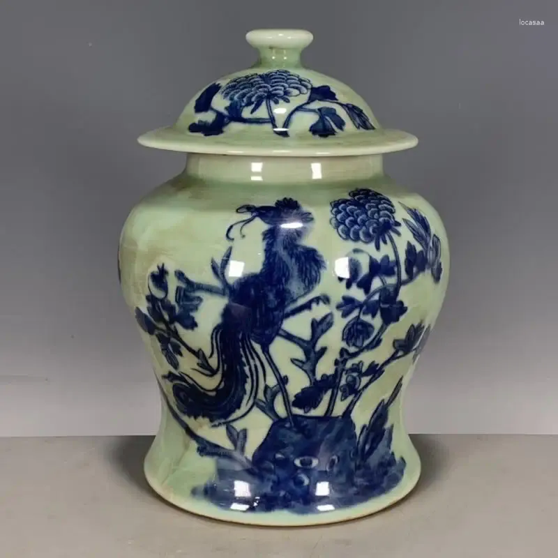 Garrafas Chinesas Antigas Dinastias Ming e Qing Vaso de Porcelana Branco Azul Pintado à Mão