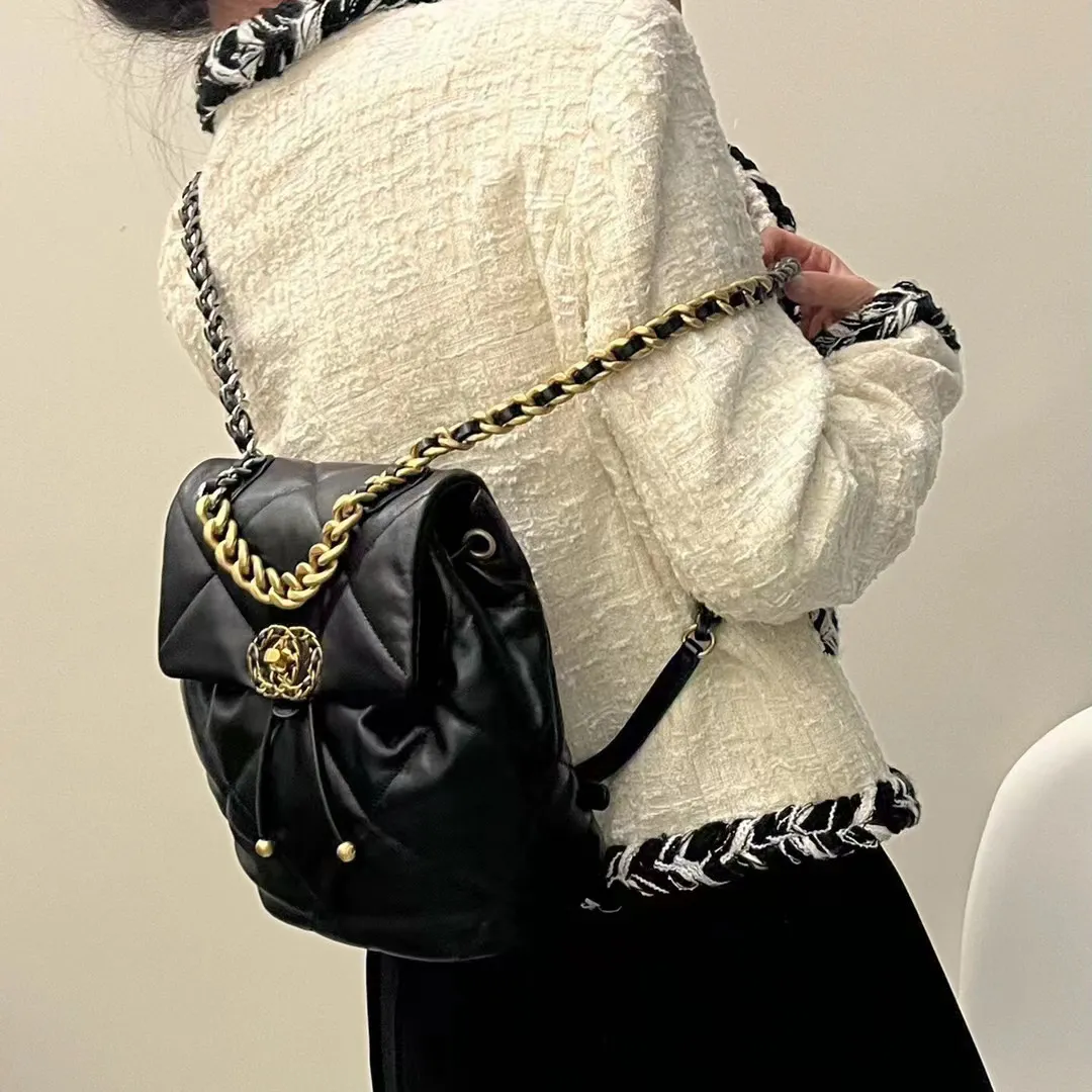 Женские дизайнерские сумки, новый рюкзак с ромбовидной решеткой, сумки серии 19bag, модная сумка из овчины для женщин