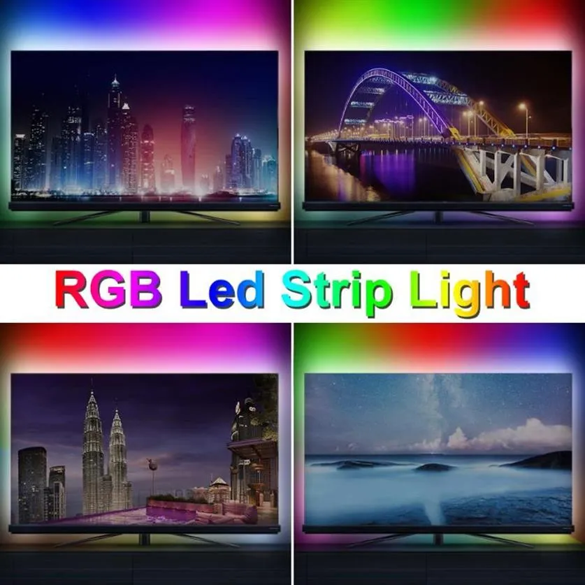 Remsor USB Strip LED Neon Light 5V RGB Flexibel lampband 2835 SMD RGBW TV Backlight Lighting White Diode Ribbon 220v215f