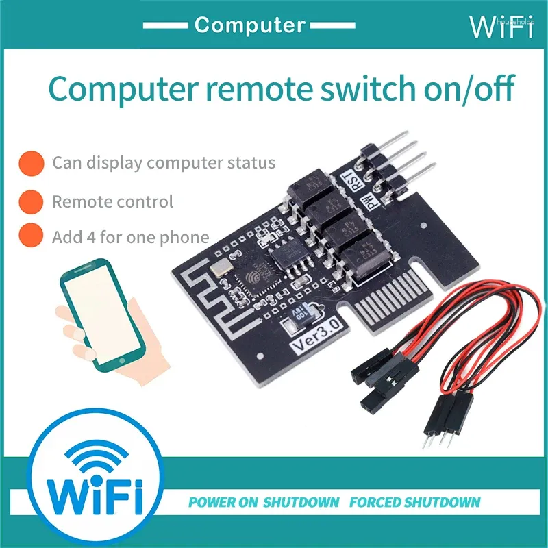 Contrôle à domicile intelligent, interrupteur à distance pour ordinateur, application marche/arrêt, connexion WIFI sans fil, redémarrage et démarrage automatique