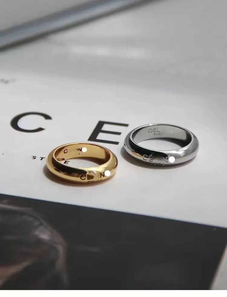 Изысканное гладкое веганское кольцо Модельерские кольца Мужские женские универсальные кольца для пар Простые и модные для повседневной носки Праздничный подарок