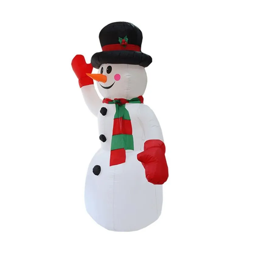 Фестиваль украшения Рождественский надувной костюм снеговика Рождественский взорванный Санта-Клаус Гигантский уличный костюм снеговика 2 4 м со светодиодной подсветкой235 Вт