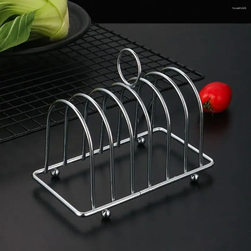 Kitchen Storage Safe Supplies Accessories Stainless Steel Holder Toast Rack Slices Bread Non-Stick