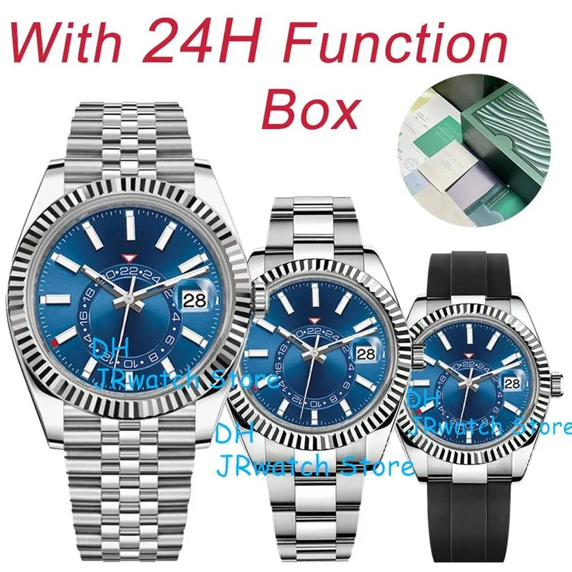 Top novo estilo de luxo masculino céu azul morador esportes relógio movimento multifuncional 24 horas dial aço inoxidável mergulho impermeável298s