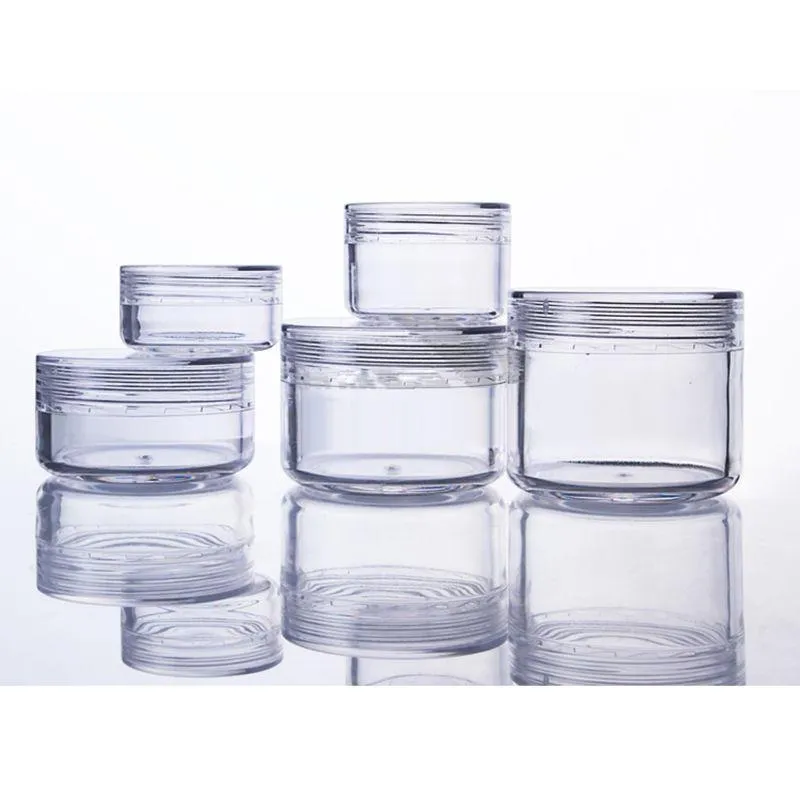 20st Plastic Cream Jar Cosmetic Pots Container Refillerbar Clear Daily Use Eyeshadow Storage Box For Glitters 3G 5G 10G 15G 20G AIIXE