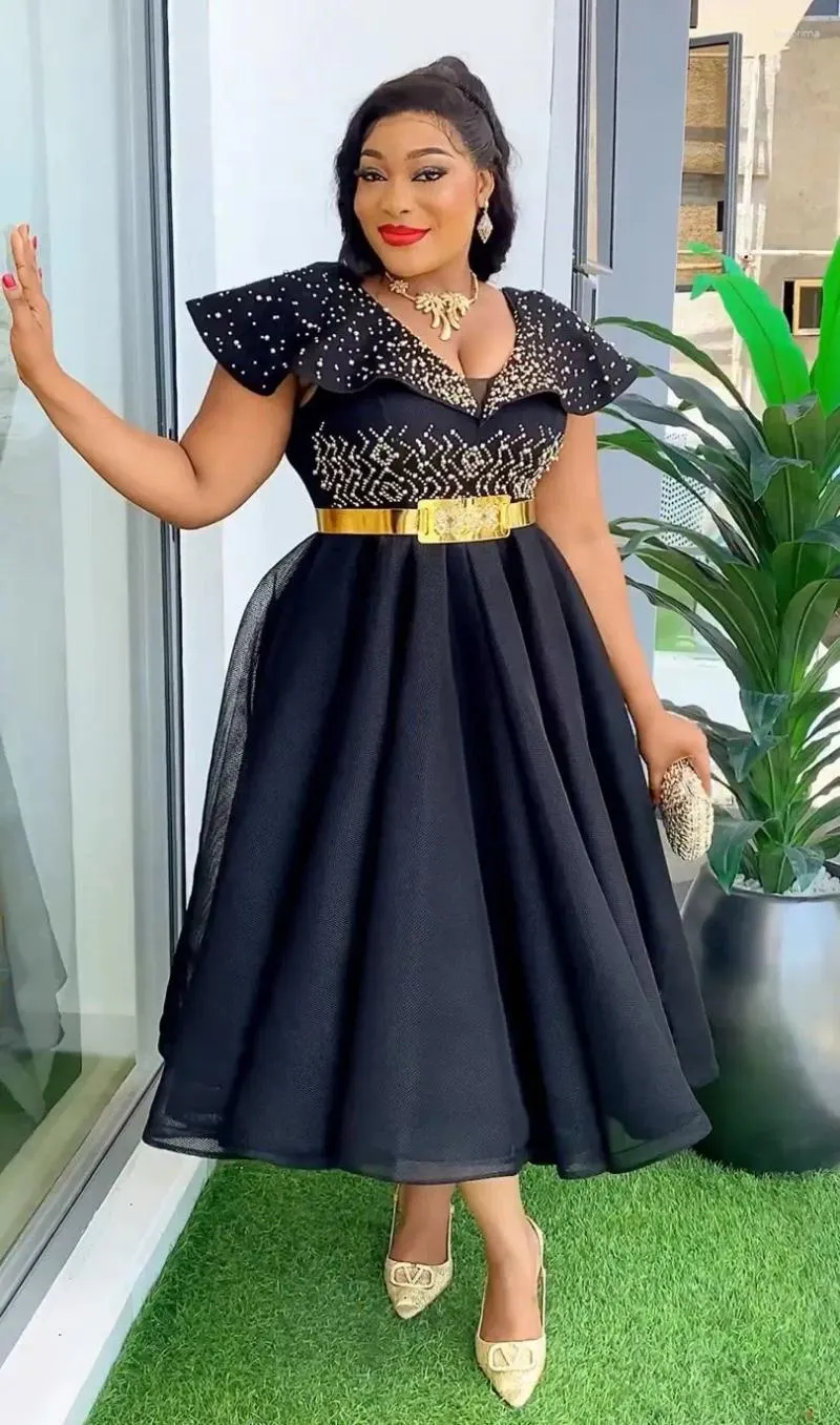 DHgate Luxurious Diamond Evening Maxi Dress African Dashiki Robe for Wedding and Prom Apparel