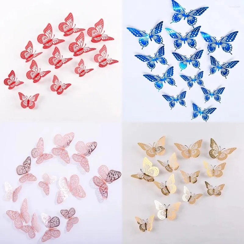 Party Supplies 12st Butterfly Cake Decoration Happy Birthday Cakes Topper Handgjorda för bröllop Baby Shower Decorating Tools