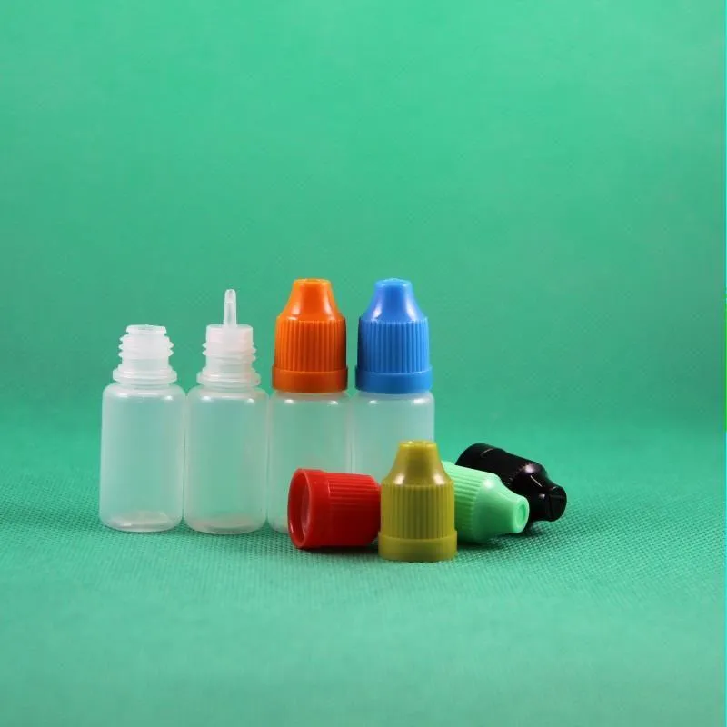 100 zestawów/partia 8 ml plastikowe butelki z kropliny Dowód długi cienki końcówka PE bezpieczne dla e pary płynne sok e-liquide 8 ml noawo aiemk
