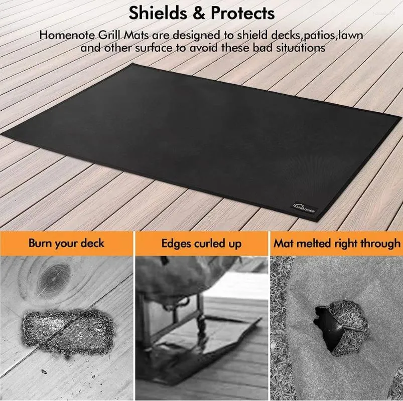 Carpets Outdoor Barbecue Fireproof Mat Waterproof Oil-proof Non-slip Polyester Flame-retardant Indoor Home Kitchen