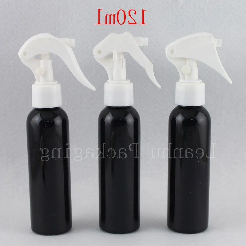 120 ml x 40 botellas de gatillo de pulverización de plástico negro vacío 120 cc botella de contenedor de pulverizador de maquillaje DIY con bomba de gatillo de pulverización 4 oz Wqeau