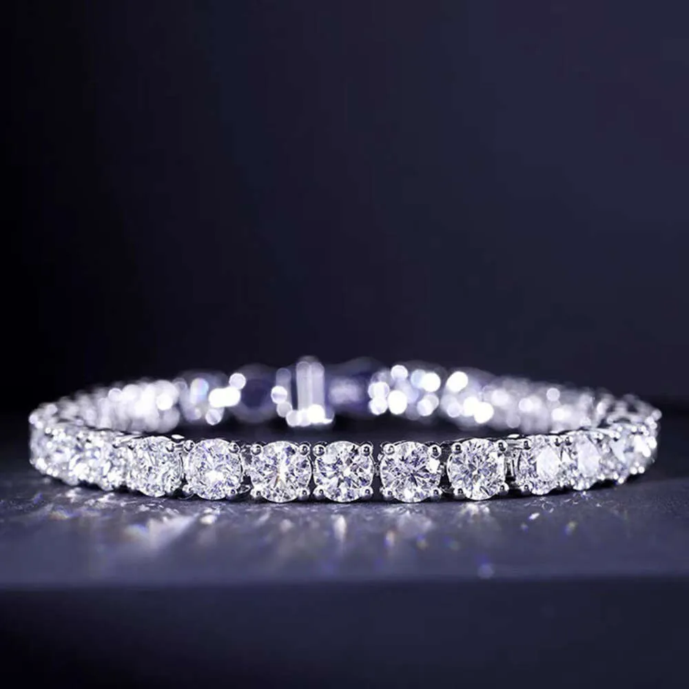 Hot Sale 925 Sterling Silver Vvs Moissanite Diamond Tennis Chain Hip Hop Necklace Bracelet for Men Women Trendy Fine Jewelry