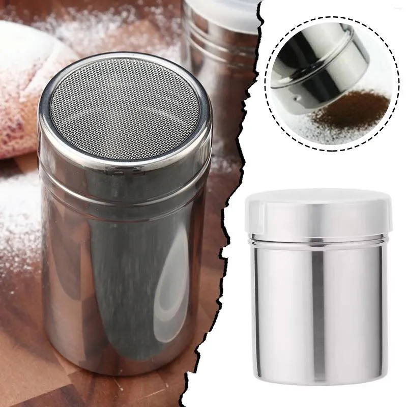 Tovagliette Teglie da forno per forno Set antiaderente 1 confezione Shaker Dispenser Contenitore Acciaio inossidabile Farina Zucchero a velo Cacao
