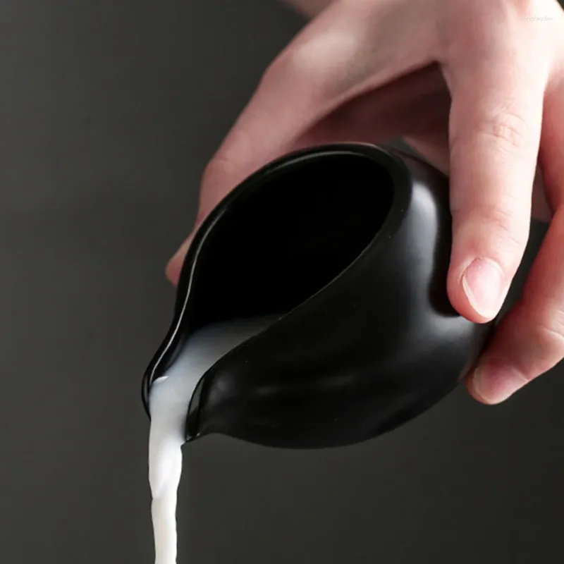 Dinnerware Sets 3 Pcs Syrup Round Mouth Milk Spoon Sauce Bucket Ceramic Holder Honey Coffee Mug Bar Supplies