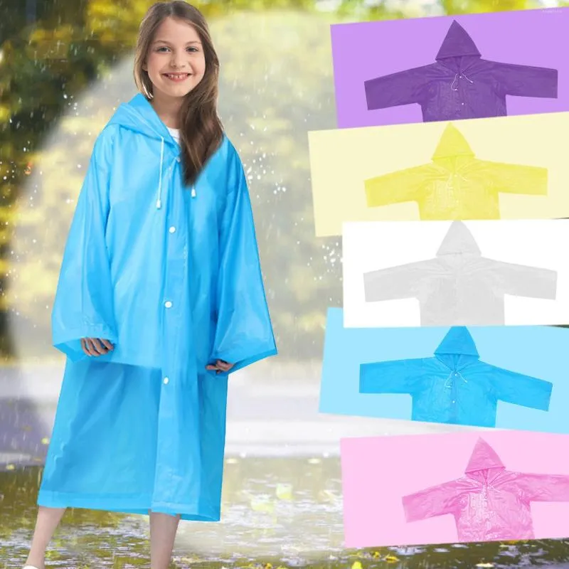 Raincoats Fashion EVA Children Raincoat Thickened Waterproof Rain Coat Kids Clear Transparent Tour Rainwear Suit Dropshiping