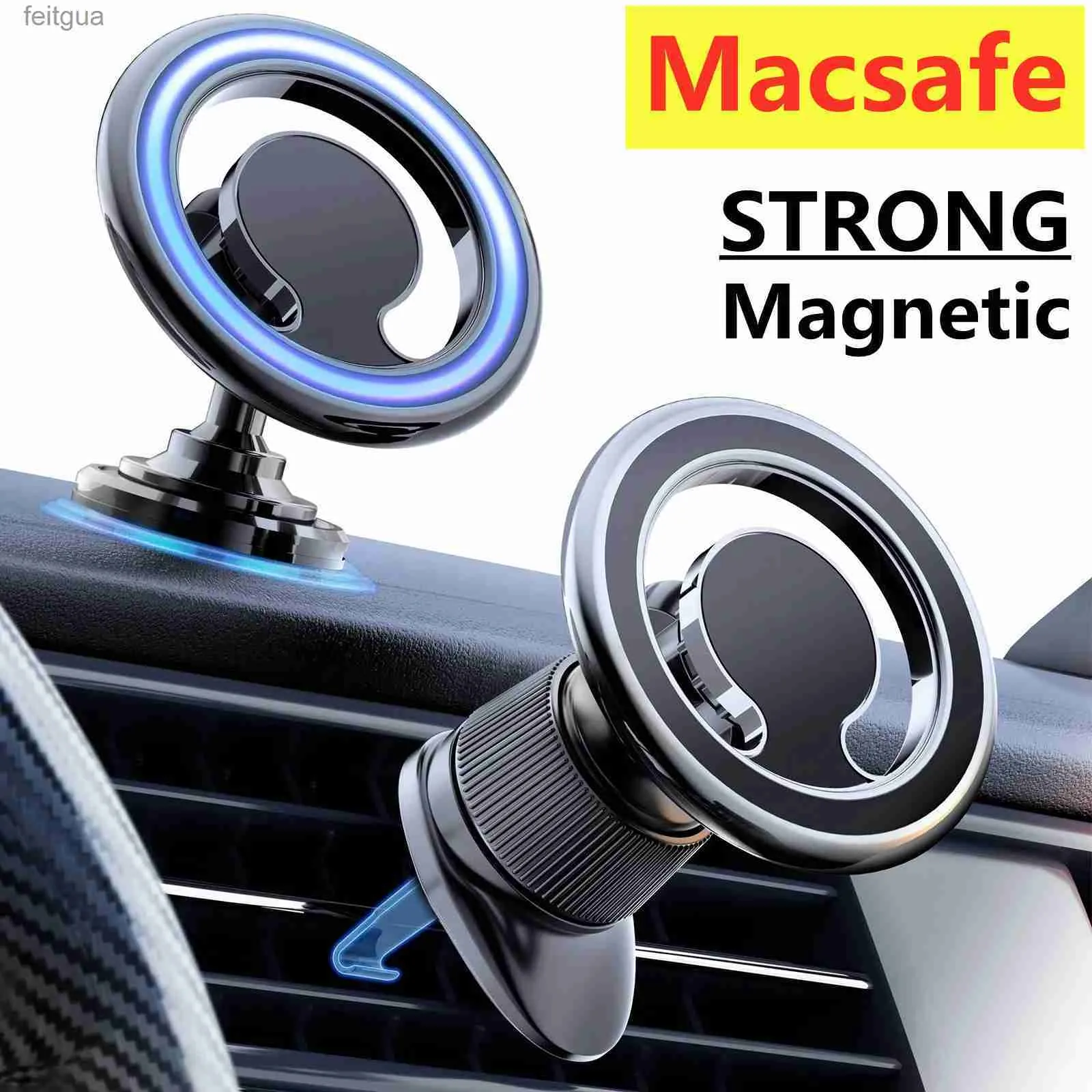 Suporte para montagens de telefone celular Suporte magnético para telefone de carro Suporte Macsafe no carro para iPhone 12 13 14 Pro Max Mini ímã Clipe de ventilação de ar para carro Suporte para celular YQ240130