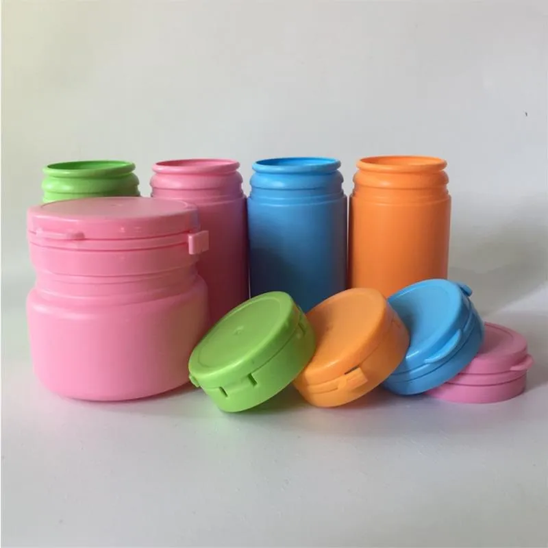 50 pièces 80 g 120 rose vert bleu orange bouteille de pilule déchirante en plastique couvercle rabattable emballage de bonbons livraison gratuite Pxips