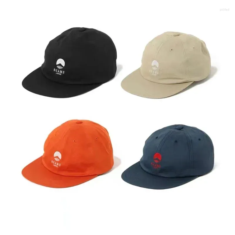 Berets Spring Summer BEAMS Japanese Fashion Brand Embroidery Baseball Cap Hasegawa Men's And Women's Flat Brimmed Visors