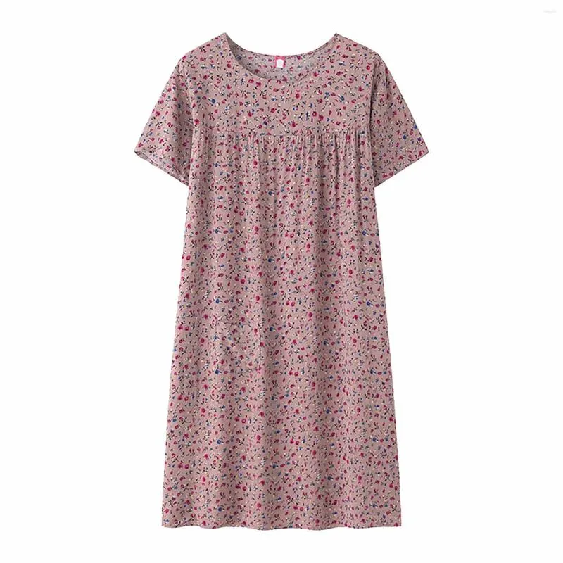 Kostkalna kosza na koszulkę nocną sukienkę do snu dla kobiet w średnim wieku luźna z noszeniem domu starszy plus rozmiar