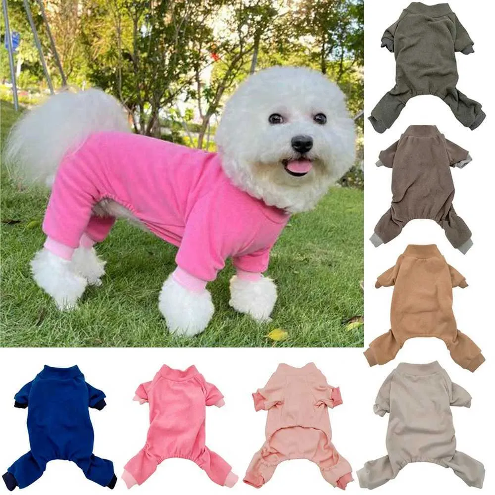 Hundkläder mjuk varm hund pyjamas långa ärmar full kropp täckt husdjur pyjamas för små medelstora stora hundar kläder husdjur jumpsuits hund onesies