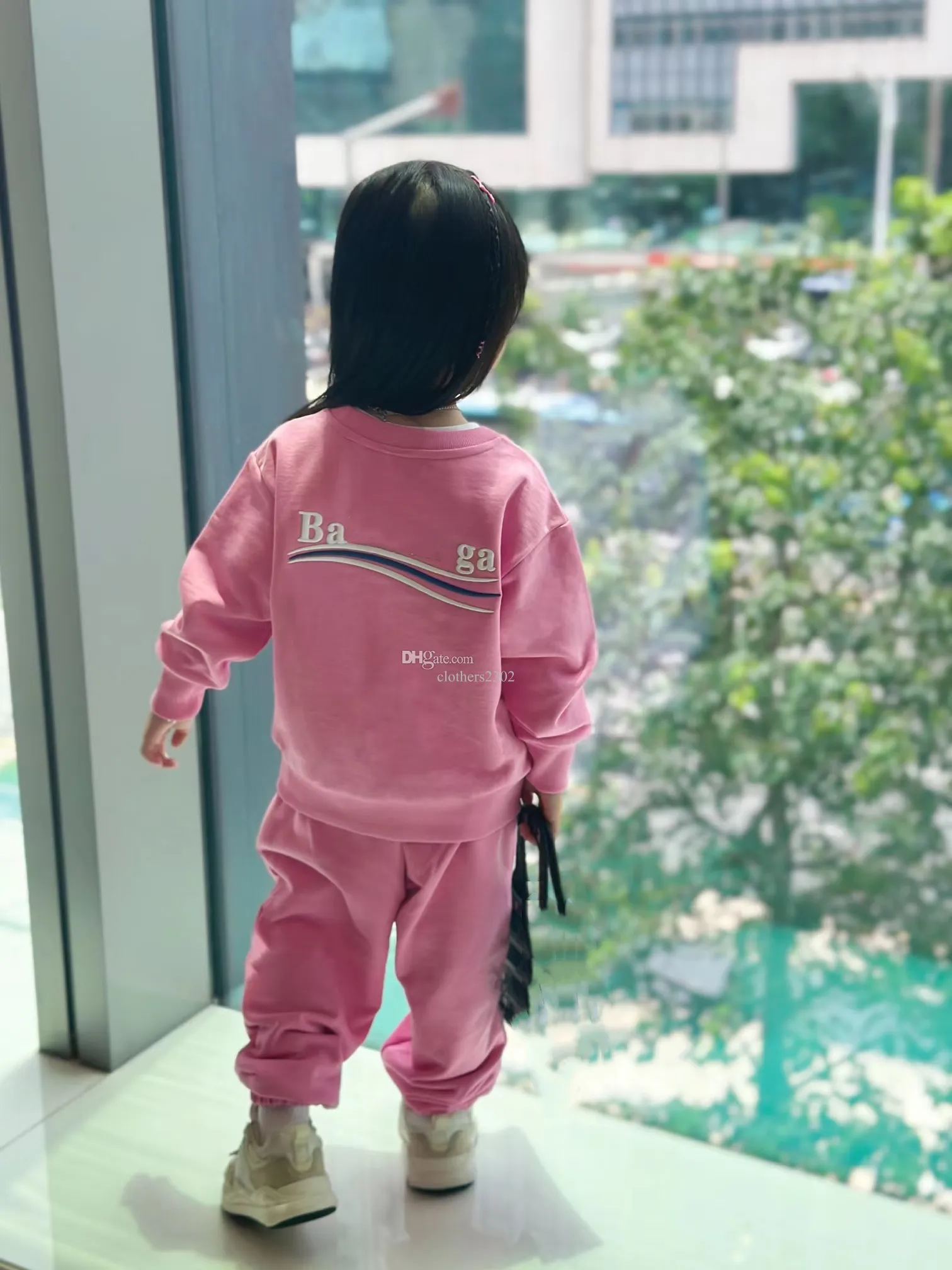 baby two piece set hoodie kid tracksuit set Boy Girl Tracksuits with Letter kids designer clothes Pant Chidlren Casual Sport 2pcs girl boy Wave Clothes pink Tracksuit