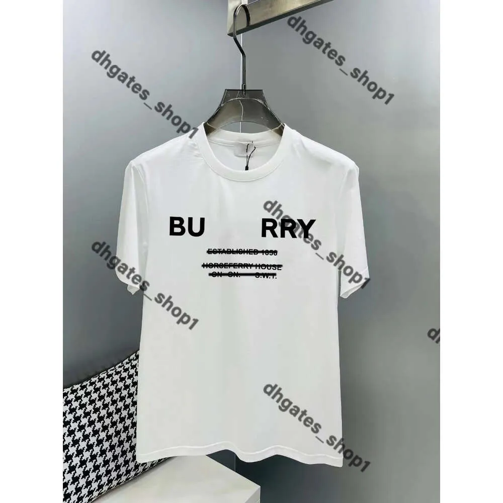 Designer Burbery T Shirt Casual MMS T Shirt with Monogrammed Print Short Sleeve Top Luxury Mens Hip Hop Clothing Burburries T Shirt Burbery for Man Burberries2 Mens 96