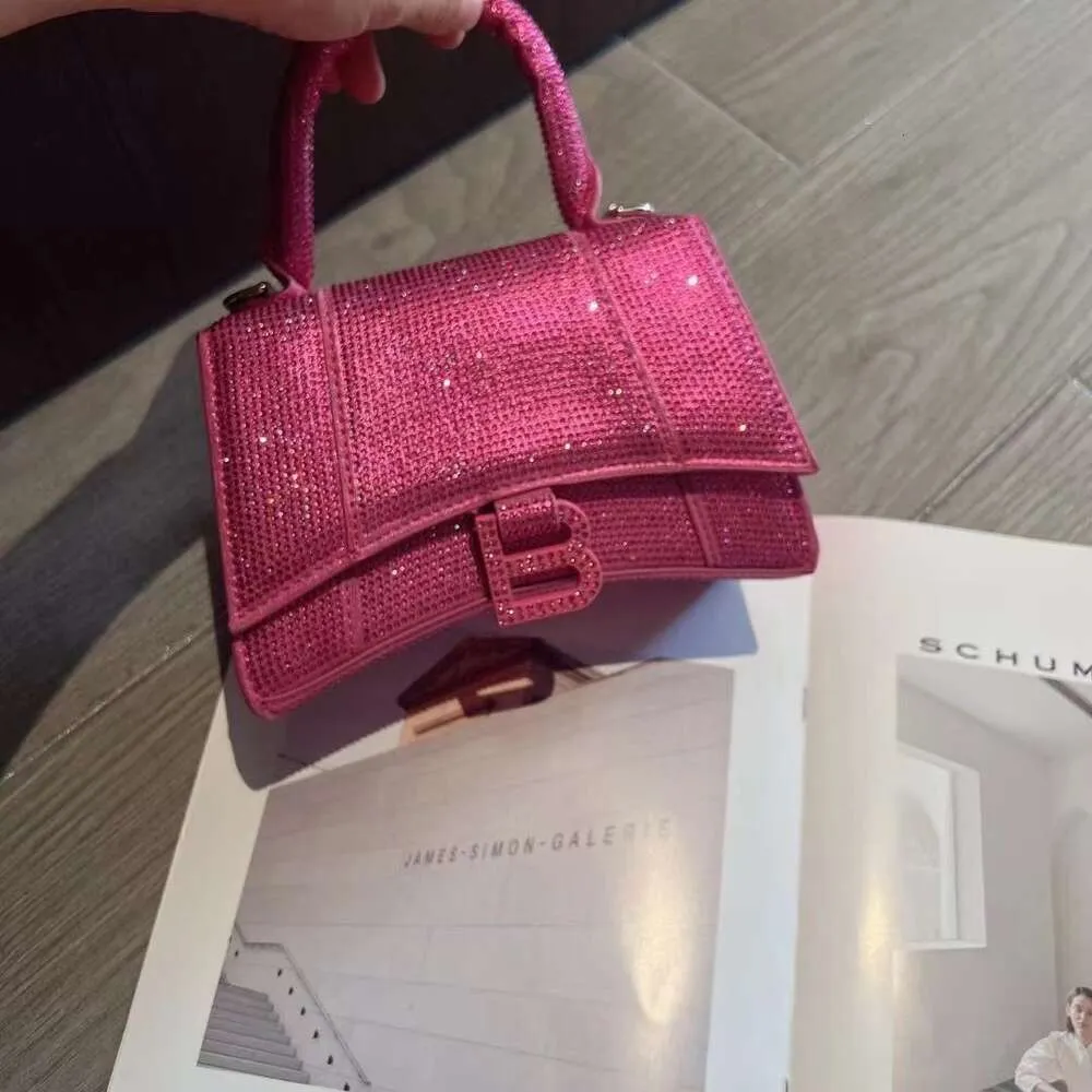 Borsa a tracolla da sera Dh Borsa a tracolla da donna con diamanti Fucsia Strass Lady Cena Spalla Designer di lusso