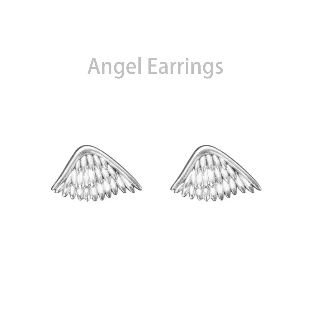 Boucles d'oreilles anges et démons d'automne et d'hiver, boucles d'oreilles féminines en argent pur, boucles d'oreilles pour couples masculins et féminins, cadeau d'anniversaire avancé