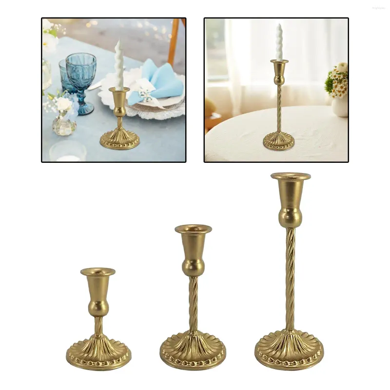 Candle Holders Pillar Holder Candlelight Desktop Iron Metal Candlestick Decorative For Banquet Parties Anniversary Living Room Wedding