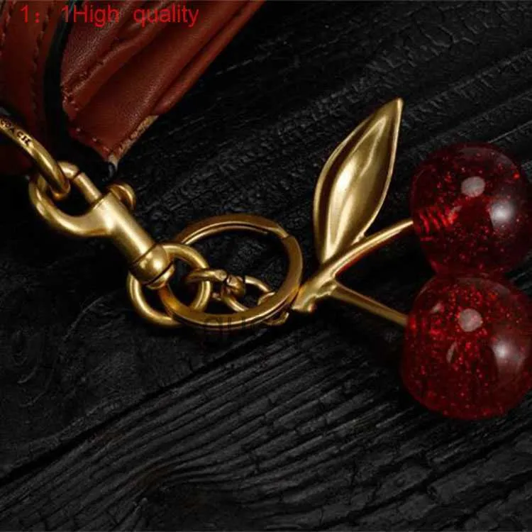 keychain crystal cherry styles red color women girls bag car pendant fashion accessories fruit handbag decoration 7E4C