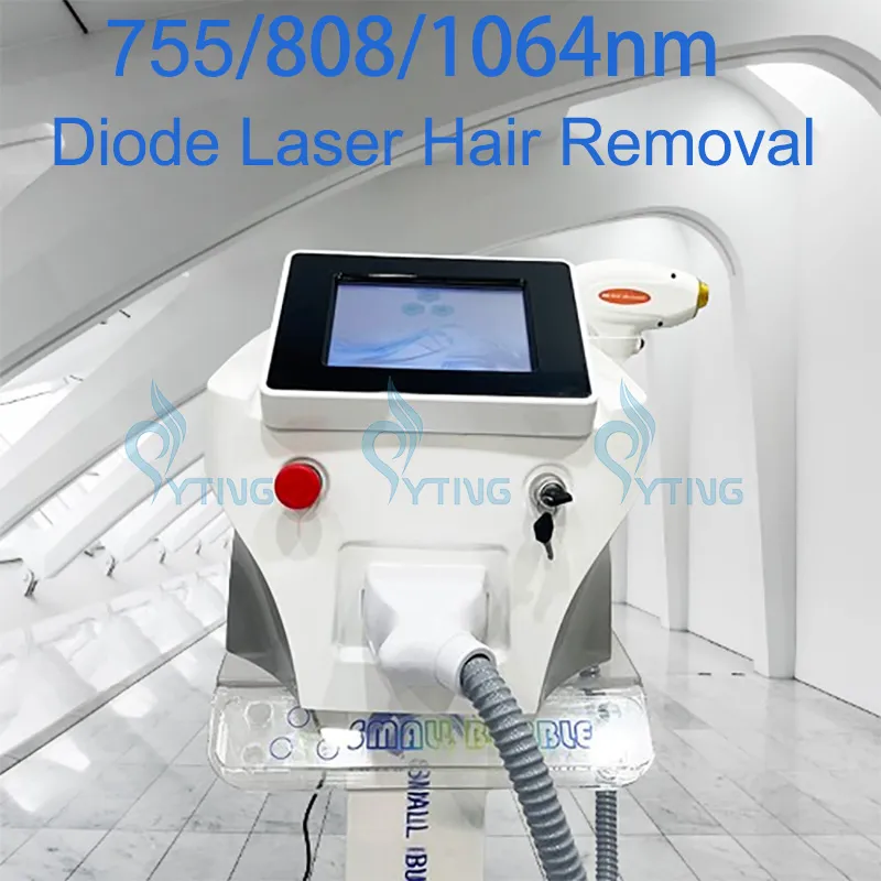 Professionale 755 1064 808nm Macchina laser a diodi Sistema di depilazione permanente Ringiovanimento della pelle Depilazione laser Epilatore Attrezzatura di bellezza Uso termale Approvato CE