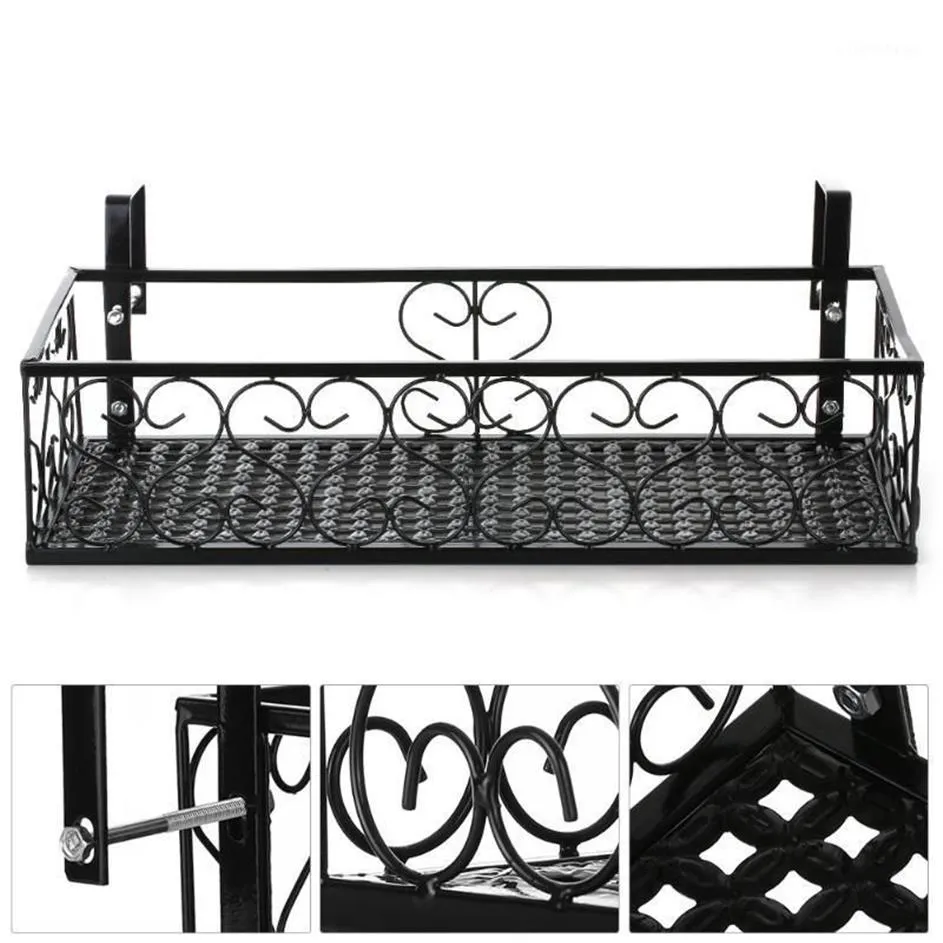 DHgate.com:Sturdy Metal Hanging Planter Basket Rack: Set of 2, Fence ...