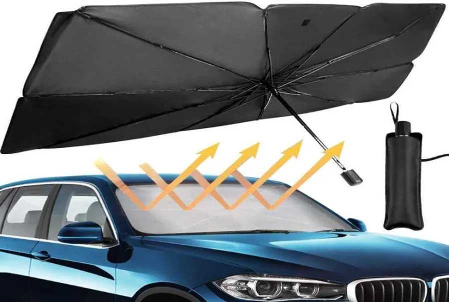 125cm 145cm Foldable Car Windshield Sun Shade Umbrella Car UV Cover Sunshade Heat Insulation Front Window Interior Protection4322717