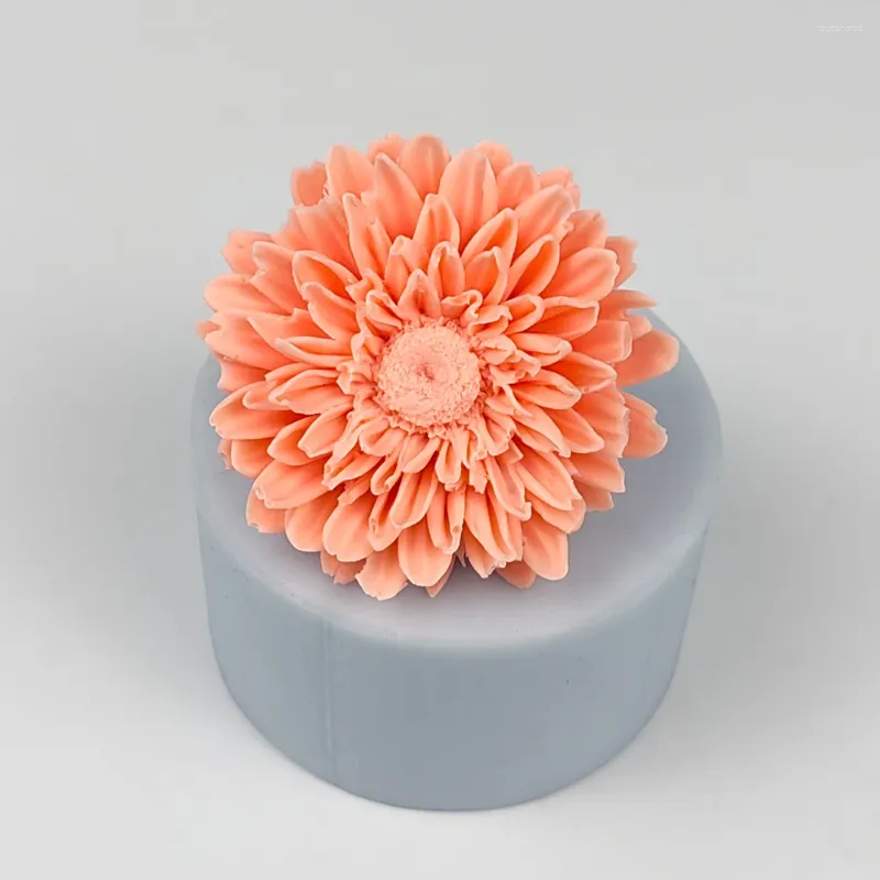 Baking Moulds HC0442 PRZY Molds Silicone 3D Dahlia Flower Wedding Birthday Valentine's Day Soap Candle Mold Clay Resin