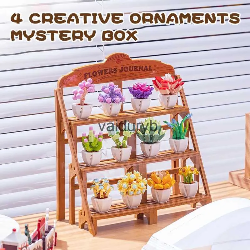 Blocs créatifs en pot fleur bâtiment succulentes bonsaï plante Bouquet briques à monter soi-même jouets décorations de bureau enfants cadeaux de noëlvaiduryb