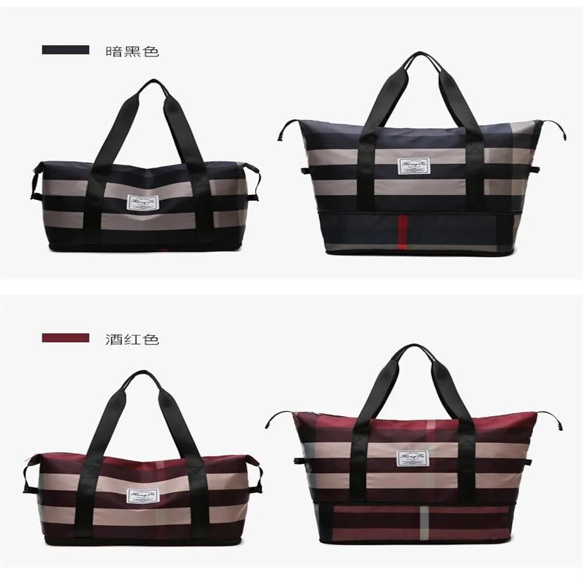 HBP nuova borsa a tracolla moda reticolo grande capacità impermeabile da viaggio sport nuoto borsa fitness altezza leggera può essere estesa349D