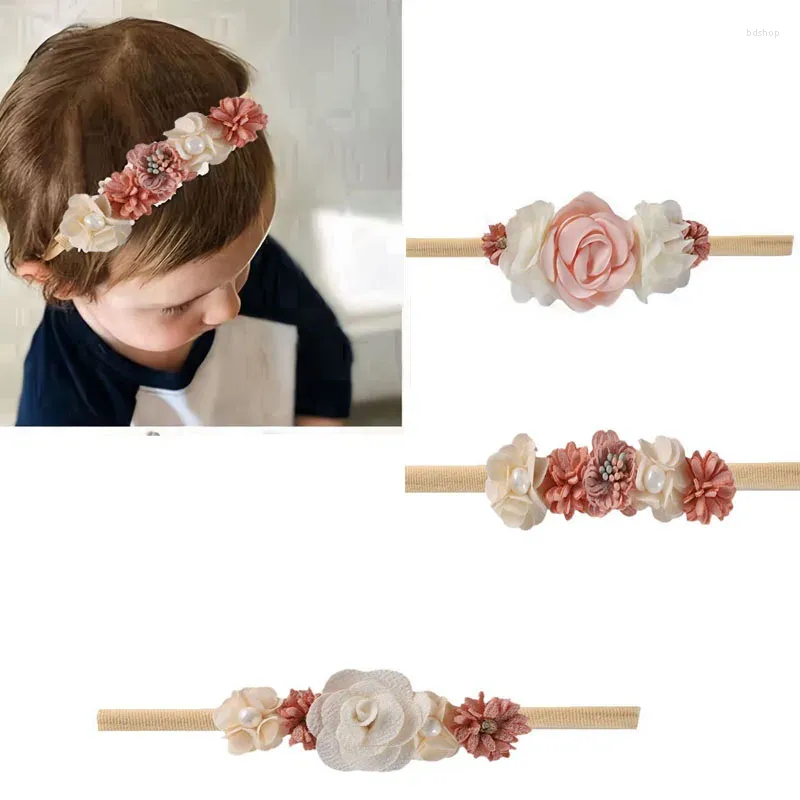 Accessori per capelli Moda Fasce creative per bambini Fiore Nylon Copricapo ad alta elasticità Simulazione carina