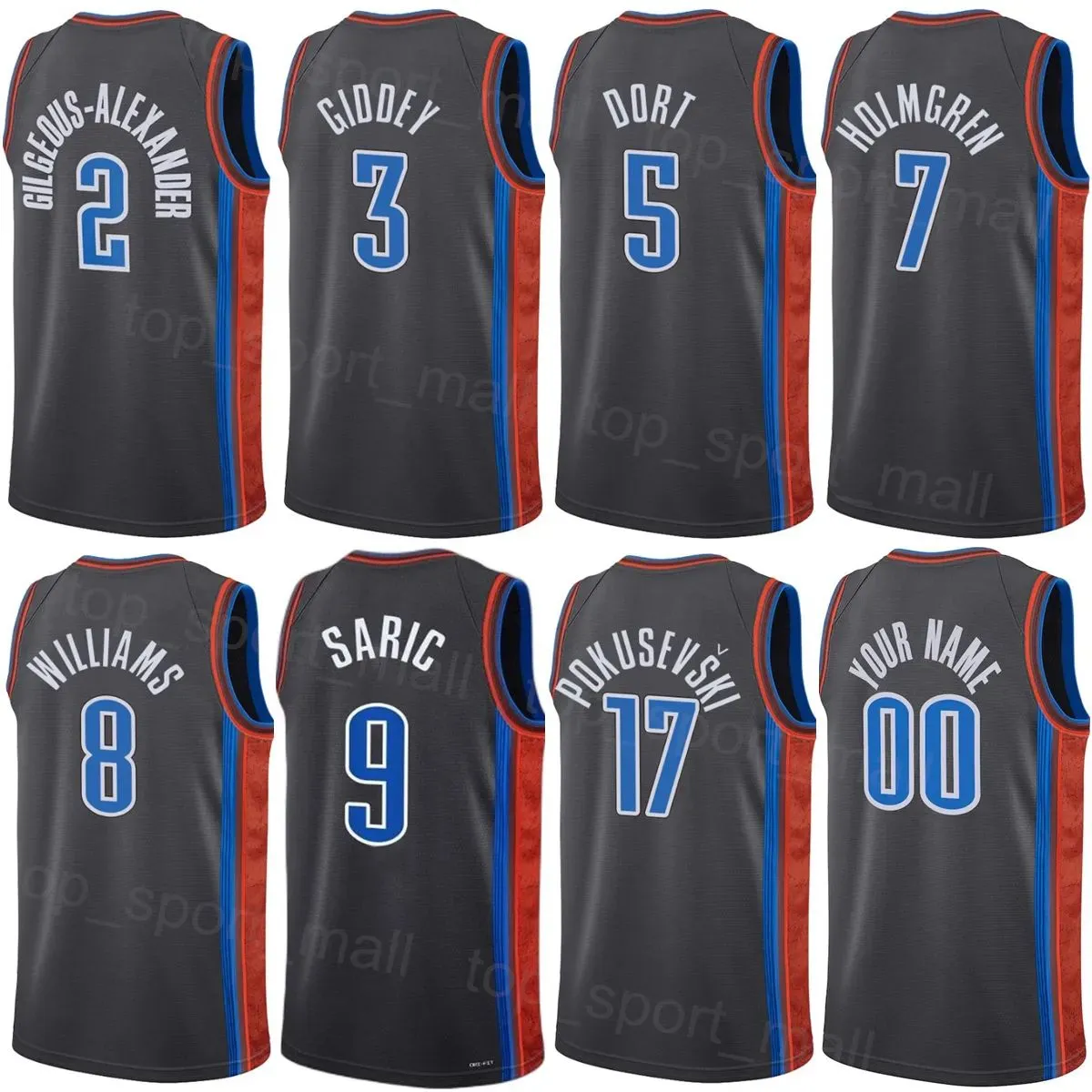 Men Woman Print Basketball Chet Holmgren Jerseys 7 Tre Mann 23 Eugene Omoruyi 97 Aleksej Pokusevski 17 Isaiah Joe 11  Waters III 12 Aaron Wiggins 21 Dario Saric 9