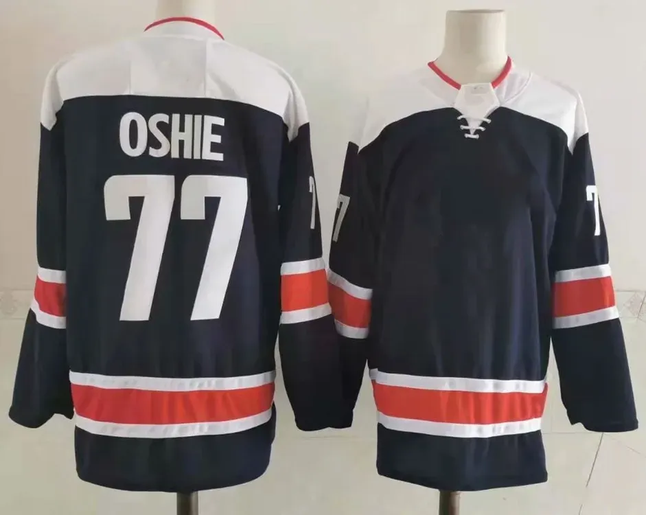 Yeni Stadyum Serisi 8 Alex Ovechkin Hokey Formaları Siyah Ters Retro 77 TJ Oshie 92 Evgeny Kuznetsov Nicklas Backstrom 43 Tom Wilson John Carlson Şampiyonlar Jersey