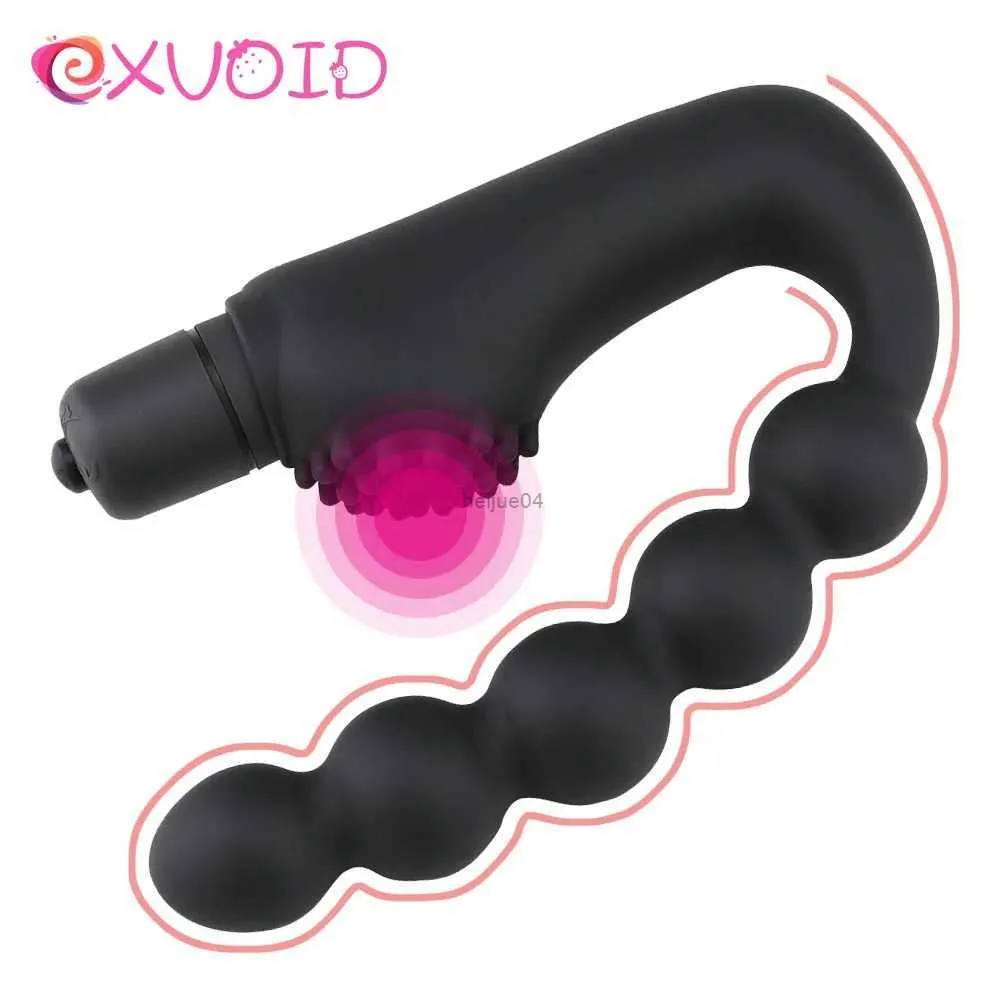 Vibradores Exvoid Silicone Vibrador Anal Butt Vibrating Plug G-Spot Próstata Massageador Anal Beads Vibrador Sex Toys para Mulheres Adultos Produtos