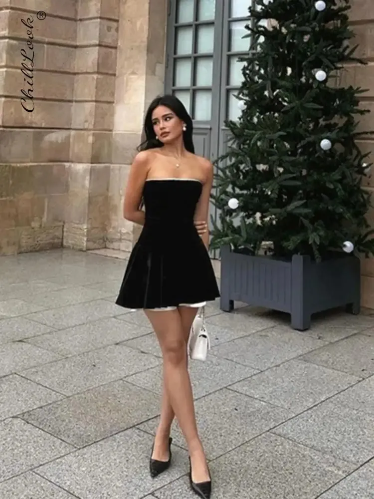 Abito Corto Donna Estivo Sexy Senza Spalline - Bodycon Scollo V E Senza Schienale - Per Feste, Serate E Occasioni Speciali - Foto 13