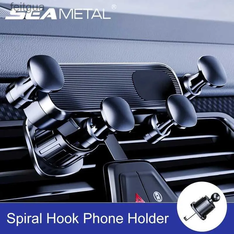 휴대폰 마운트 홀더 Seametal Air Vent Car Phone Holder 망원경 전화기 Mind Mini Size Auto Air Outlet 스마트 폰 4.7-7 인치 YQ240130 용 Universal