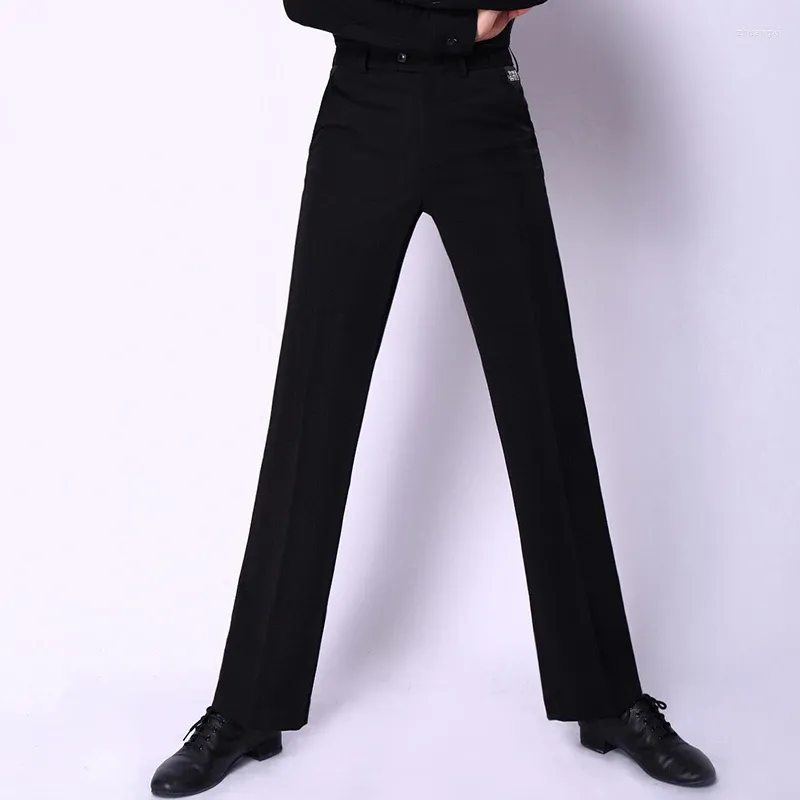 Сценическая одежда Брюки для латинских танцев Мужские черные узкие брюки Сальса Чача Танго Одежда для бальных танцев Мужское соревновательное выступление DN2863