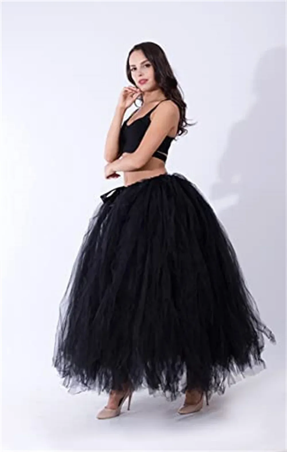 Tulle Skirt 6 Layers Maxi Long Tutu Skirt For Women Vintage Puffy Petticoat Dress With Ribbon Sashes From Bestdressing 22.65 DHgate.Com